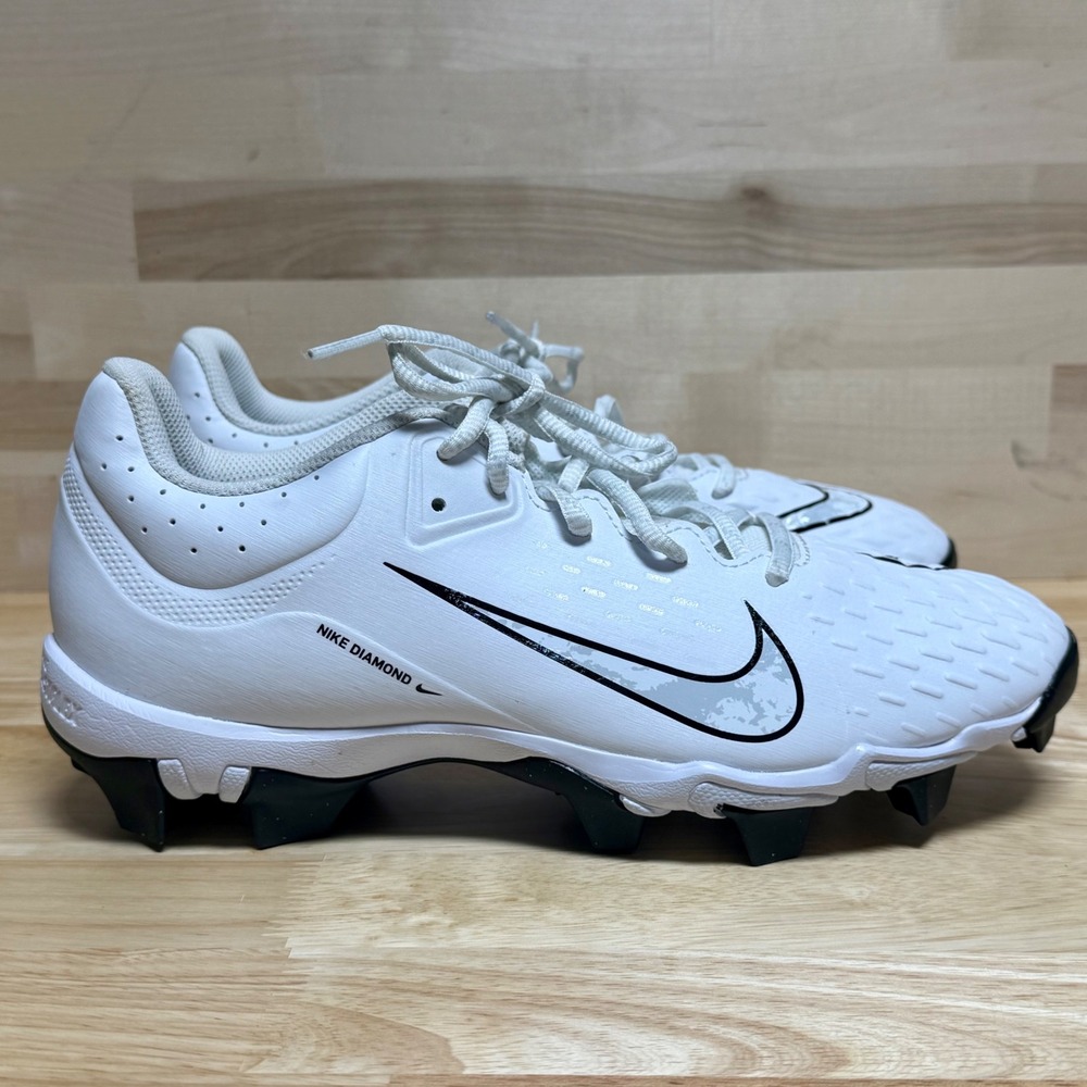 Nike Hyperdiamond 4 Keystone Women Softball Cleats White Black FZ0920-102 9.5